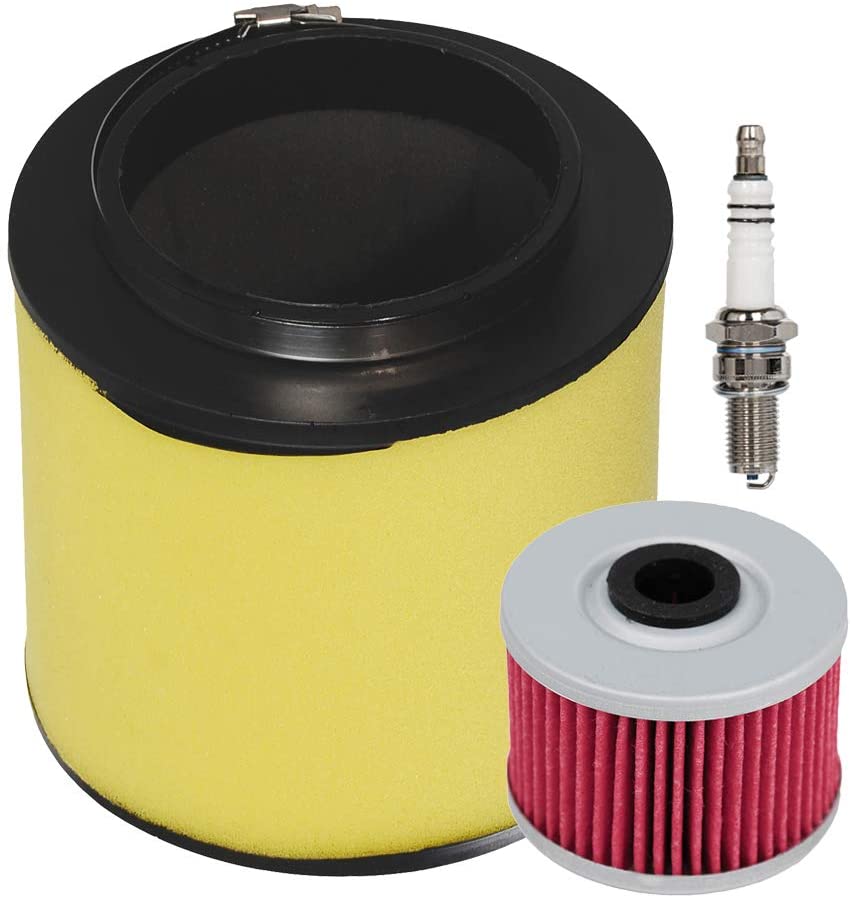 HIFROM ATV Air Filter Element Cleaner with Oil Filter Spark Plug Tune Up kit Replacement for Honda Foreman 500 TRX500TM TRX500FM TRX500FE TRX500FE Replace 17254-HPO-A00 15412-HM5-A10