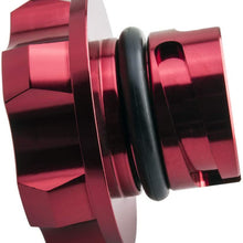 VMS RACING RED OIL CAP with BLACK ENGINE OIL NOTICE Emblem in CNC Machined Billet Aluminum Compatible with Chevy Chevrolet Corvette Stingray 14-19 2014-2019 NEW LT LT-1 V8 Wet Sump Engines