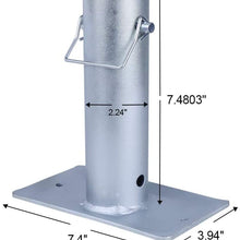NBJINGYI Tall Trailer Jack Foot Plate 2000LBS Capacity with Pin Base for A-Frame Boat RV Camper Removable