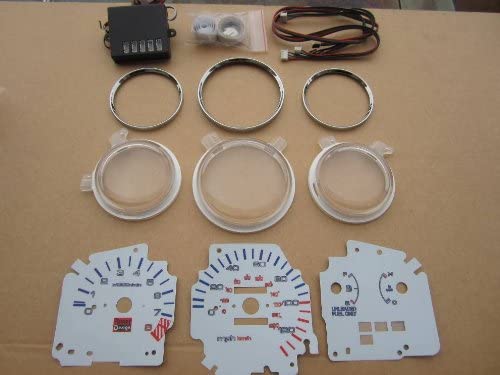 92 93 94 95 Civic EX LX MT Manual Transmission 7 Color White Face LED Glow Gauges Dash Light Kit