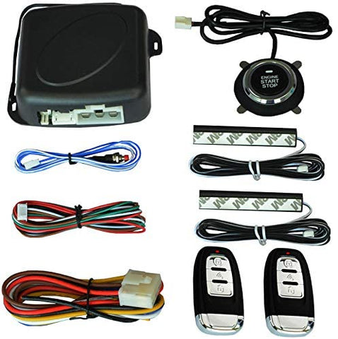 3T6B Passive Keyless Entry System PKE Engine Starter Push Button Vehicles Start/Stop Kit Safe Lock with 2 Smart Key (Upgrade)