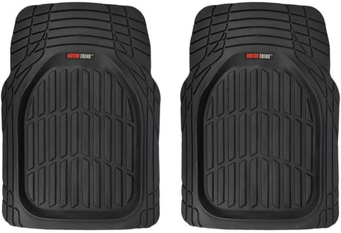 Motor Trend Tortoise Series Rubber Floor Mats (2PC Black)