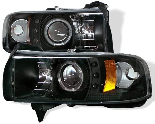 Spyder 5010087 Dodge Ram 1500 94-01 / Ram 2500/3500 94-02/99-01 Ram Sport - Projector Headlights - LED Halo - LED (Replaceable LEDs) - Black - High 9005 (Included) - Low H1 (Included)