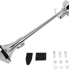 ZENITHIKE Air Horn Kit Trumpet Air Horn Powerful Loud 150DB Single Silver Trumpet Car Horn for Vehicle Truck Lorry Trains Boat Car