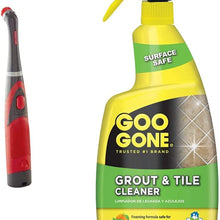 Rubbermaid Reveal Cordless Battery Power Scrubber, Red, Multi-Purpose Scrub Brush Cleaner for Grout/Tile/Bathroom/Shower/Bathtub, Water Resistant, Lightweight, Ergonomic Grip (1839685)