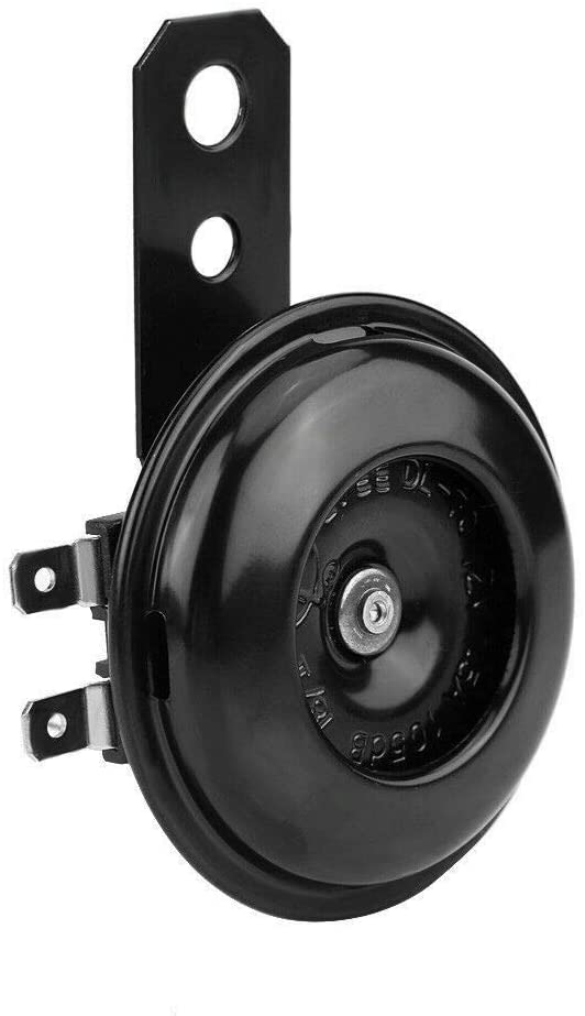 Amhousejoy Universal Motorcycle Electric Horn kit 12V 1.5A 105db Waterproof Round Loud Horn Speaker for Scooter Moped Dirt Bike ATV