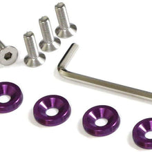 iJDMTOY 4pc JDM Racing Style M6 Red Aluminum Washers Bolts Kit Compatible with Car License Plate Frame, Fender, Bumper, Engine Bay, etc