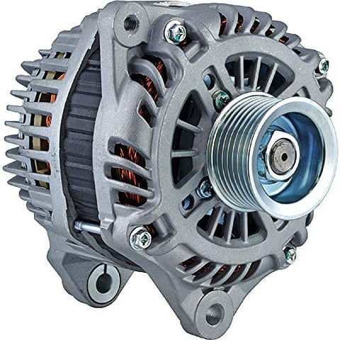 New Alternator Compatible with/Replacement for 3.7L NISSAN 370Z 10 11 12 13 14 15 16 17 11438, A3TJ1991B 10Clock 130Amp Internal Fan Type Solid Pulley Type Internal Regulator CW Rotation 12V
