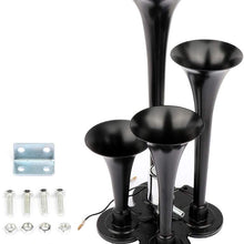 ZENITHIKE Air Horn Kit Trumpet Air Horn Powerful Loud 185db 4 Trumpet Car Horn for Vehicle Truck Lorry Trains Boat Car