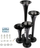 ZENITHIKE Air Horn Kit Trumpet Air Horn Powerful Loud 185db 4 Trumpet Car Horn for Vehicle Truck Lorry Trains Boat Car