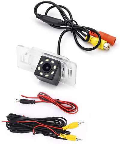 eHANGO Car Rear View Camera Bracket License Plate Lights Housing Mount for BMW 3 E90 E91 E92 M3 X5 SUV X5M X6 Sedan Wagon (12 LED)