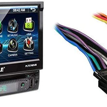 Pyle Single DIN Head Unit Receiver - In-Dash Car Stereo with 7” Multi-Color Touchscreen Display - Audio Video System with Bluetooth for Wireless Music Streaming & Hands-free Calling - PLTS78DUB, BLACK