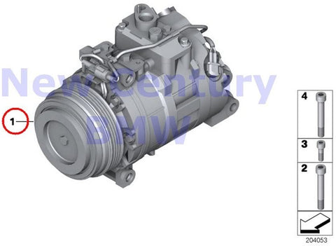 BMW Genuine Air-Conditioner Compressor A/C Compressor Without Solenoid Clutch X5 M X5 50iX X6 50iX X6 M