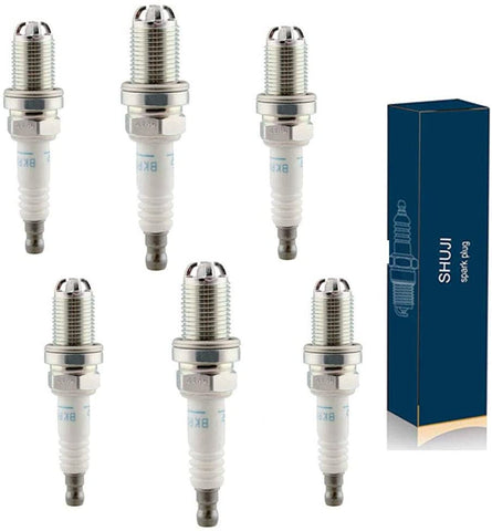 High Performance Platinum Spark Plugs 12120037607 BKR6EQUP 3199 for BMW E39 E46 M54 328i 528i X3 X5 Pack of 6