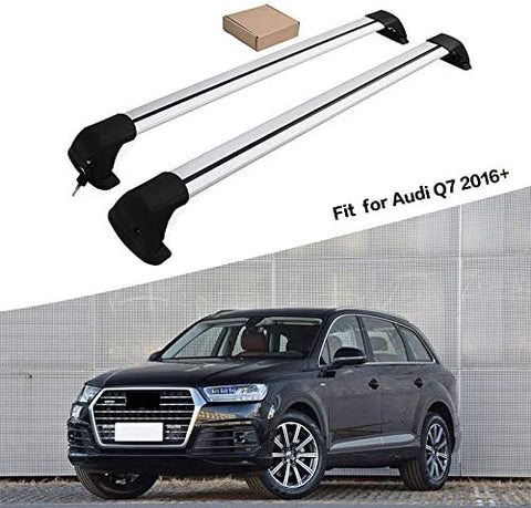 Kingcher Crossbars for Audi Q7 2016 2017 2018 2019 2020 2021 Baggage Luggage Lockable Roof Rack Rail Cross Bar
