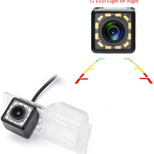 eHANGO Car Rear View Camera Bracket License Plate Lights Housing Mount for Buick Excelle GT/Lacrosse/Allure/Encore/Vauxhall Mokka/Opel Mokka/Buick Envision (12 LED)