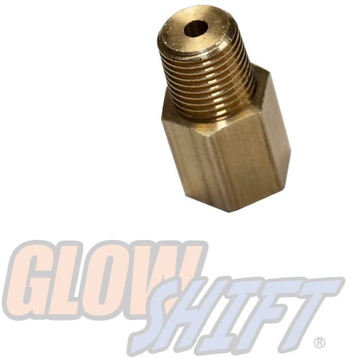 GlowShift 1/8 BSPT Male to 1/8-27 NPT Female Gauge Sensor Sender Thread Adapter Reducer