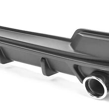 IKON MOTORSPORTS Rear Diffuser Compatible With 2020-2021 Toyota Corolla L LE/XLE | Matte Black Diffuser & Silver Tips Lower Valance Bumper Lip Spolier