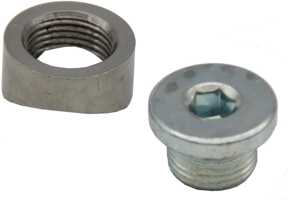 Ledaut O2 Oxygen Sensor Mounting Boss And Plugs (2 Bungs/ 2 Plugs) Notched Style Oxygen Sensor Fitting Bungs M18X1.5