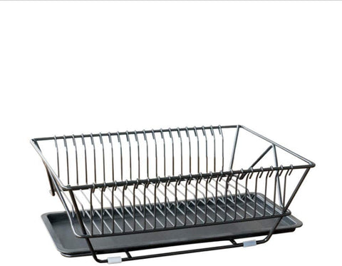 Chenbz Multifunctional Kitchen Stainless Steel Dish Rack with Tray - Swivel Spout Dish Drainer Drying Rack Black (Color : Black)