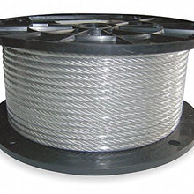 Dayton 2TAE6 Cable, 5/32 In, L 250 Ft, WLL 560 Lb