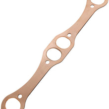LucaSng A Pair SBC Oval Port Copper Header Exhaust Gasket Seal For Chevy SB 327 305 350 383 Reusable Exhaust Manifold Gasket Set
