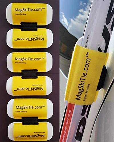 MagSkiTie - 3 Pair- Cross Country Ski Tie Strap Magnetic Nordic Ski Tie Skate Ski Tie Classic Ski Tie Ski Clip Ski Holder The Best Nordic Ski Tie Solution No More Falling Skisi
