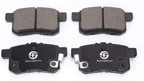 Fancomforstic Ceramic Rear Brake Pad, Disc Brake Pad Set QuickStop QuietCast for All-new Acura TSX, Honda Accord, Includes Installation Hardware