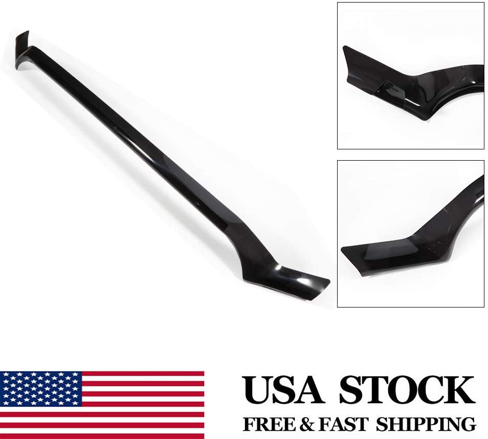 ANGLEWIDE Hood Deflector Bug Shield Stone Guard Protector fit for 2014-2019 Toyota Tundra - Dark Smoke hood shield