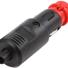 X AUTOHAUX 2pcs DC 12V 24V Universal Car Cigarette Lighter Male Plug Adapter Air Pump Electric Cup 90x25mm