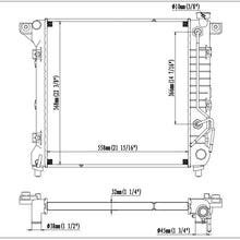 Klimoto Radiator | fits Dodge Durango 1998-2000 Dakota 1997-1999 3.9L V6 5.2L V8 | Replaces CH3010129 CH3010135 CH3010136 CH3010287