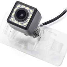 eHANGO Car Rear View Camera with 4 Pin to RCA Cable Bracket License Plate Lights Housing Mount for BMW 3 E90 E91 E92 M3 X5 SUV X5M X6 Sedan Wagon (12 LED)