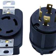 FLYPIG 4 Pin RV Generator Adapter 30A Male to Female Power AC Plug & Socket L14-30 30 AMP 120V 220V Male Female Receptacle Generator Rv Male Female Plug Receptacle RV campers converter