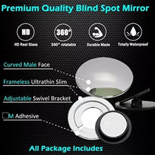 TRUE LINE Automotive 2 Piece Round Mirror Blind Spot Mirror Kit 360 Degree Adjustable Safety Stick on