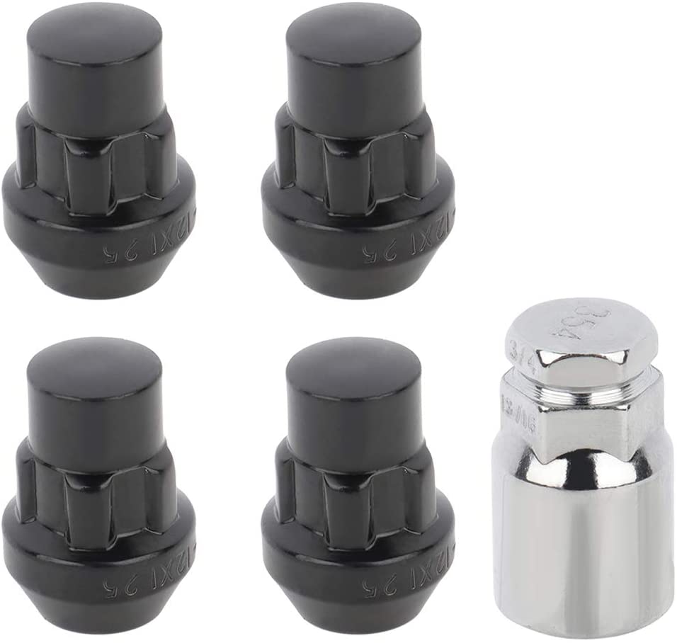 ANPART Wheel Locks Set 4Pcs Lug Nuts with Key Thread 12x1.25 Replacement for Infiniti EX35/G37/M35h Nissan Altima/GT-R/Murano 1984-2020