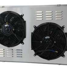 OzCoolingParts Chevy C/K/P/R/V Series Radiator Shroud Fan Kit, 3 Row Core Aluminum Radiator Fan Shroud Kit for 1973-1991 74 75 76 77 78 Chevy C10/C20/C30/K10/K20/K30 Pickup Truck Blazer Jimmy Suburban