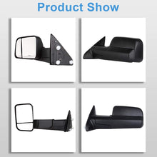 ECCPP Tow Mirrors Replacement fit for 2009-2015 for Dodge Ram Truck Pickup Black Manual Towing Side View Mirrors Pair Passenger & Driver Side