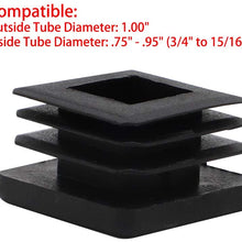 1 Inch Square Tube End Cap,Motoparty Plugs for Square Tubing 1x1 Inch Chair Glide (20)