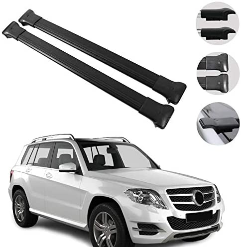 OMAC Roof Racks Cross Bars Carrier Cargo Racks Rail Aluminium Black Set 2 Pcs. for Mercedes Benz GLK X204 2010-2015