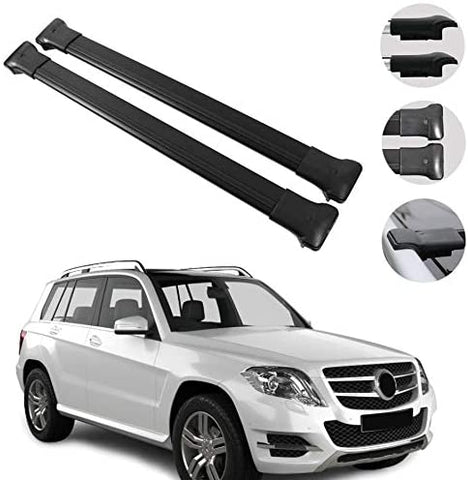 OMAC Roof Racks Cross Bars Carrier Cargo Racks Rail Aluminium Black Set 2 Pcs. for Mercedes Benz GLK X204 2010-2015