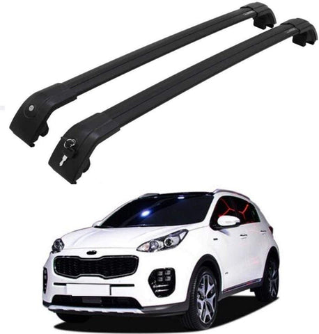 Black Car Roof Rack Cross Bars fit for KIA Sportage 2016-2021 Aluminum Cross Bar Replacement for Rooftop Cargo Carrier Bag Luggage Kayak Canoe Bike Snowboard Skiboard