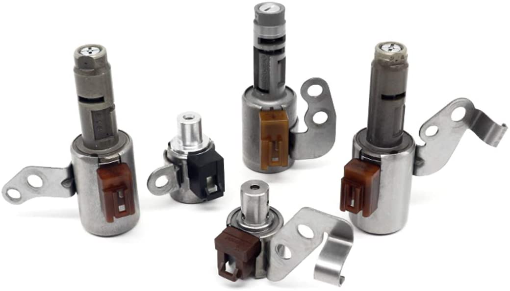 Transmission Shift Solenoid kit(5PCS) Replacement for Toyota Lexus Camry Corolla Estima Highlande Transmission Solenoid Kit U140E ES300 4 SP FWD V6 3.0L U140 RX 6 SP AWD V8 5.7L U240