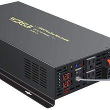 WZRELB 3500W 24VDC 120VAC Pure Sine Wave Power Inverter, 2 AC Outlets, Wired Remote Control, RV (RBP-350024WR)