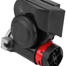 Kuuleyn Vehicle Dual Air Horn, 12V 139DB Loud Electronic Snail Horn Ultra Compact Dual Air Horn Fit For Scooter/Moped ATV Yacht Boat Go-Kart Dirt Bike Pocket Bike Motorcycle