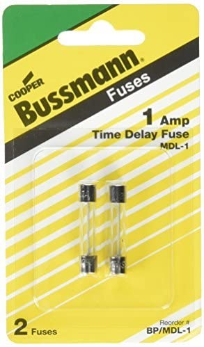 Bussmann BP/MDL-1 1 Amp Time Delay Glass Tube Fuse, 250Vac UL Listed Carded, by Bussmann