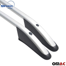 OMAC Silver Aluminum Top Roof Rack Side Rails Bars | Cross Bar Replacement for Rooftop Cargo Bag Luggage Kayak Canoe Carrier | 165 LBS / 75 KG Load Capacity - Set 2 Pcs | Fits Ford Transit 2014-2021