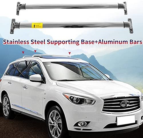HEKA Cross Bar fit for Infiniti JX35 QX60 2013-2021 Crossbar Roof Rail Rack Stainless Steel