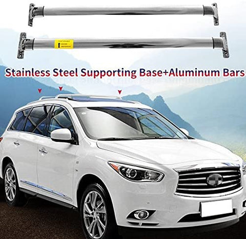 HEKA Cross Bar fit for Infiniti JX35 QX60 2013-2021 Crossbar Roof Rail Rack Stainless Steel