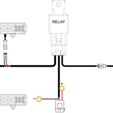 Nilight 16AWG DT Connector Wiring Harness Kit LED Light Bar 12V On Off Switch Power Relay Blade Fuse for Off Road Lights LED Work Light-2 Leads,2 Years Warranty