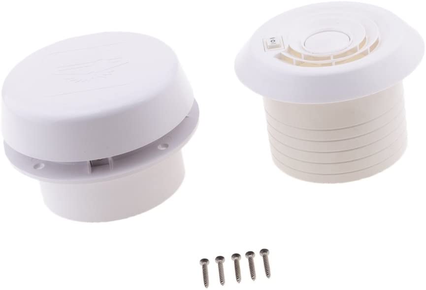 Homyl 2-Pack 12V RV Motorhome Roof Vent Air Flow Ventilation Cooling Exhaust Fan, Waterproof, White